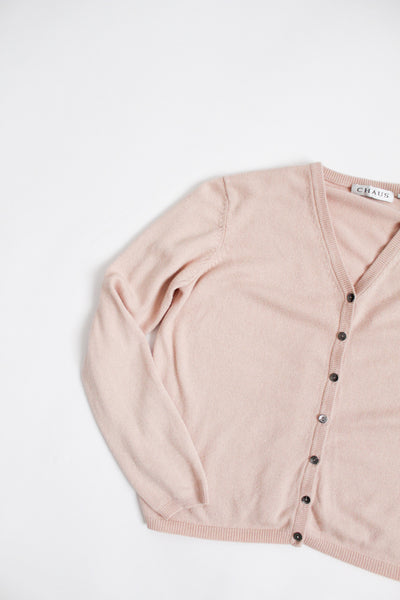 SILK & CASHMERE putty pink button up