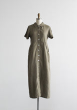 basil leaf linen dress