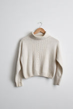 eggshell angora cropped sweater