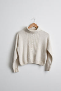 eggshell angora cropped sweater