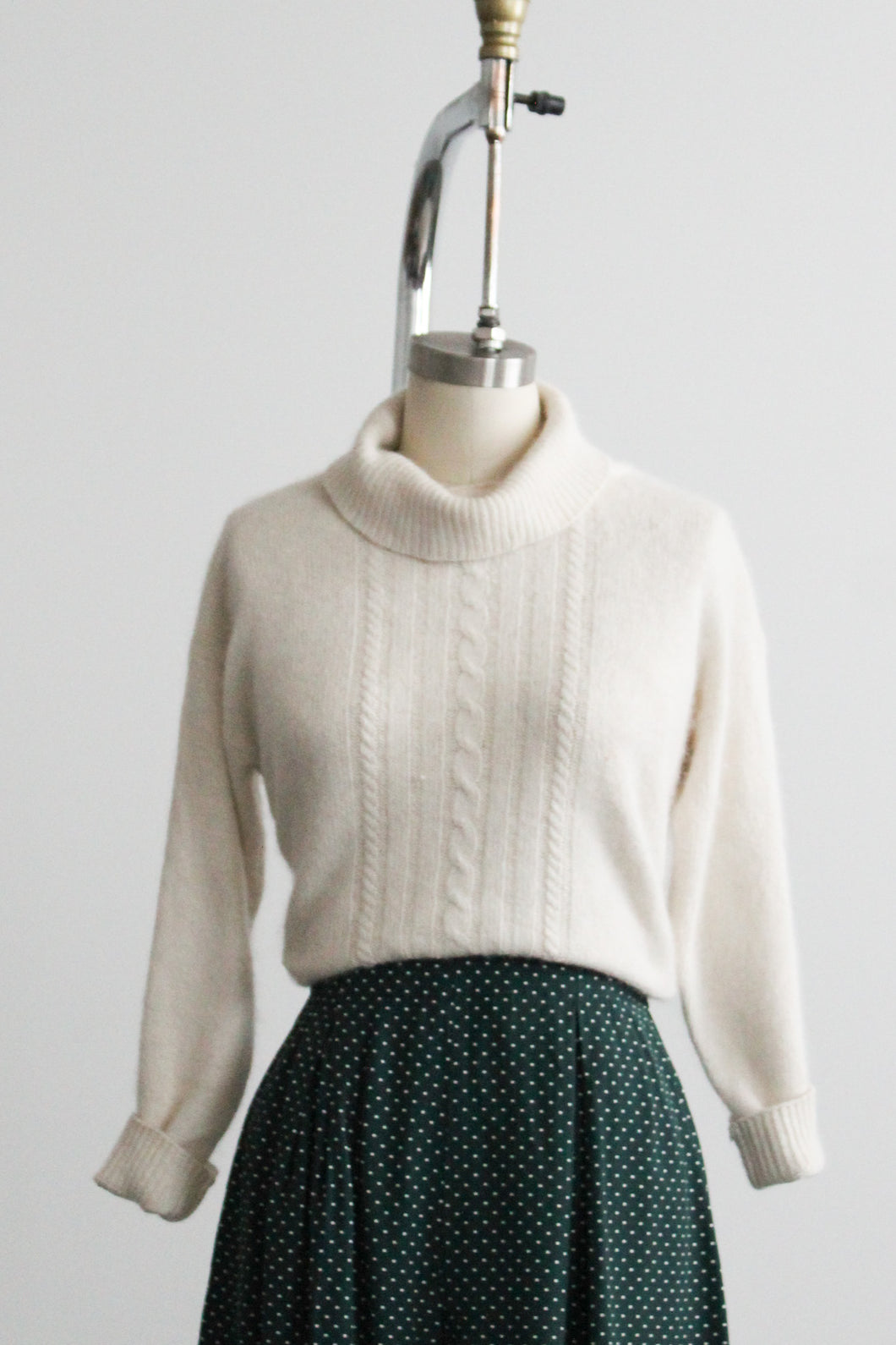 eggshell angora cropped sweater