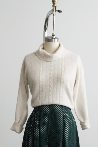 eggshell angora cropped sweater