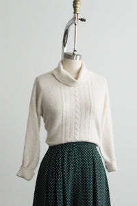 eggshell angora cropped sweater