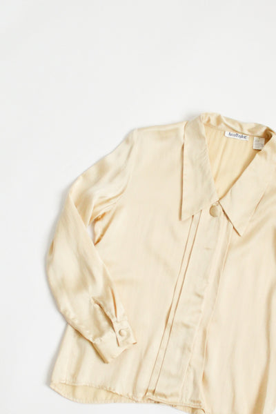 SILK butter yellow button up