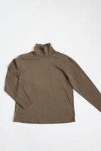 COTTON olive mock turtleneck