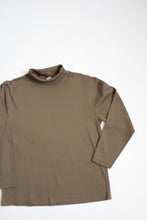 COTTON olive mock turtleneck