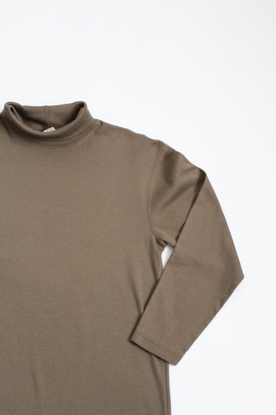 COTTON olive mock turtleneck