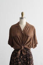 tobacco silk button up (m/l)