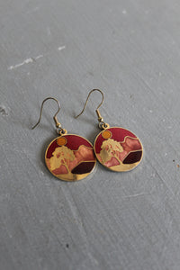 september sunset enameled earrings