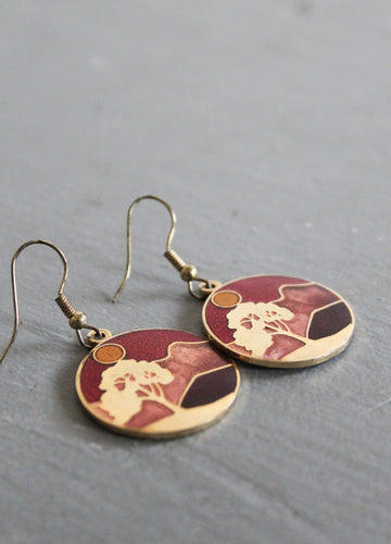 september sunset enameled earrings