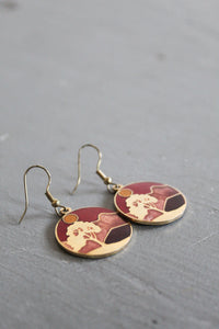 september sunset enameled earrings