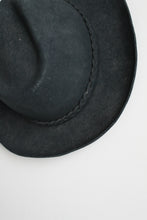 braided brim black wool cowboy hat