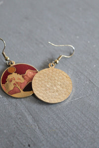 september sunset enameled earrings