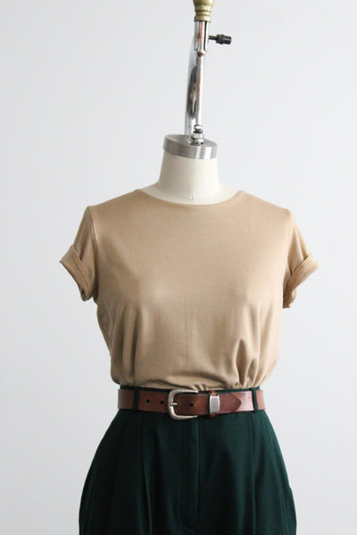 fawn silk knit tee