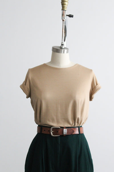 fawn silk knit tee