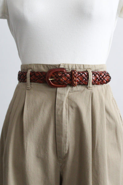 braided leather belt