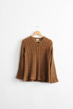 sunglow cable knit mohair pullover (m)