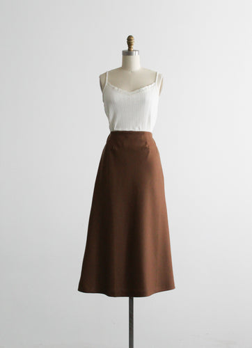 tobacco wool midi skirt