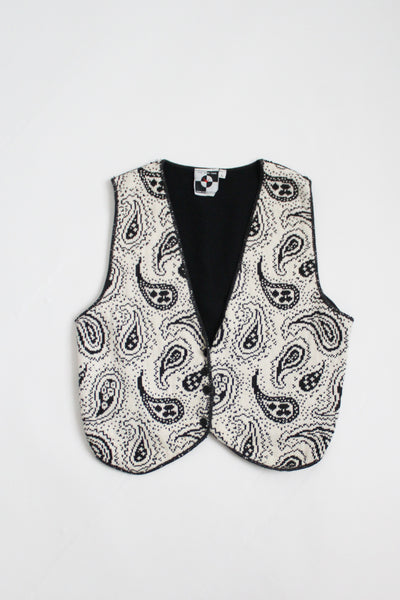 COTTON paisley knit vest