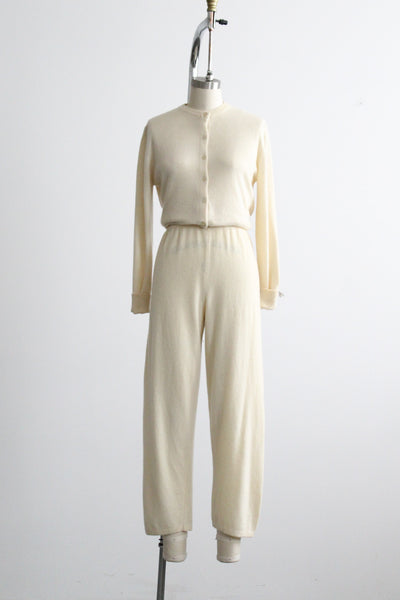 eggshell lambswool trousers
