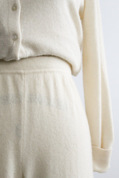 eggshell lambswool trousers
