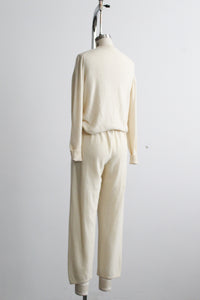 eggshell lambswool trousers