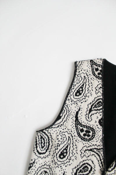 COTTON paisley knit vest