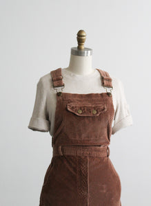 hazelnut corduroy overall dress