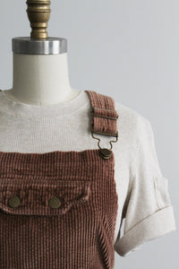 hazelnut corduroy overall dress