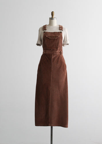 hazelnut corduroy overall dress