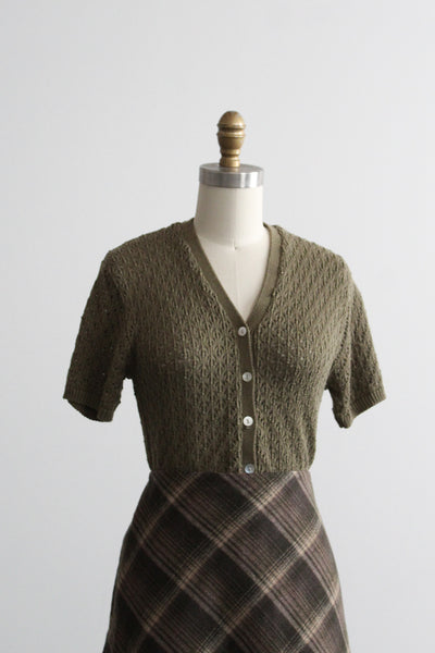 olivebranch cotton knit button up