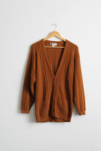 cable knit clay cardigan