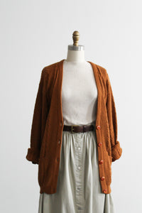 cable knit clay cardigan