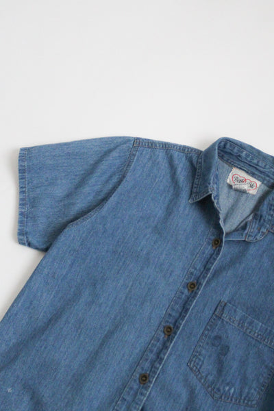 COTTON denim button up