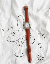 sterling silver & leather band vintage watch