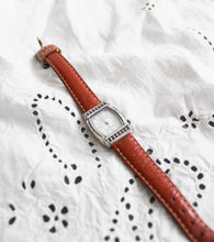 sterling silver & leather band vintage watch