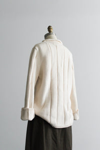 parchment roll neck cotton pullover
