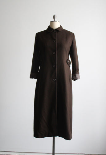 longline walnut wool coat