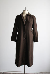 longline walnut wool coat
