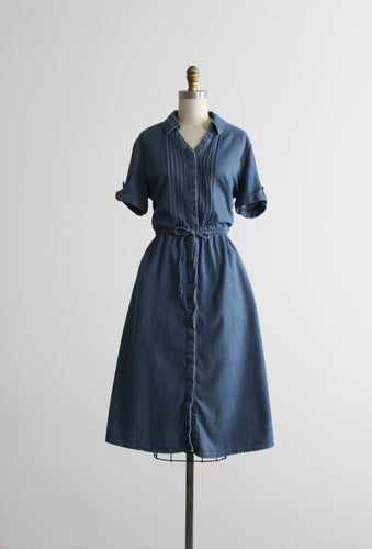 cloudcast button front denim dress