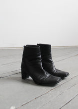 buttersoft black leather square-toe boots