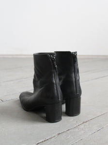 buttersoft black leather square-toe boots