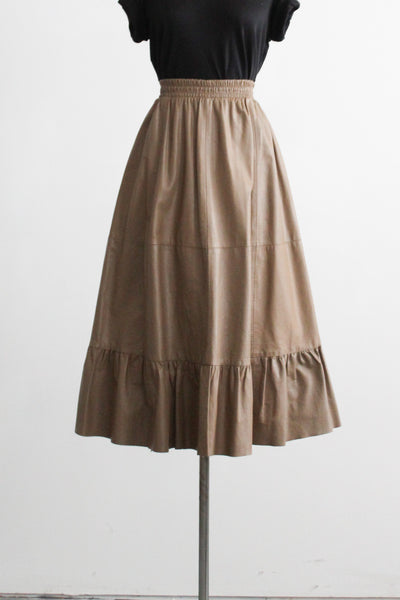 fawn leather skirt (s/m)