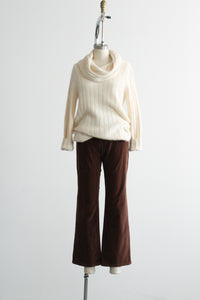 eggshell angora cowl neck sweater