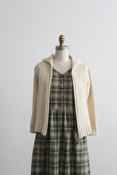 salt wool cable knit cardigan (s)