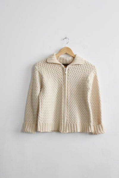 salt wool cable knit cardigan (s)