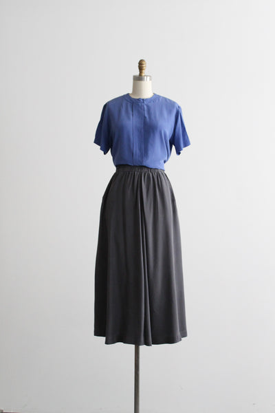 pewter silk skirt