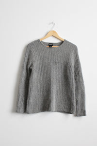 dove gray angora pullover