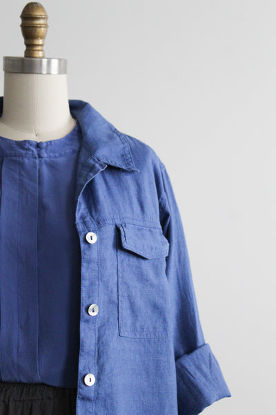 cobalt button up