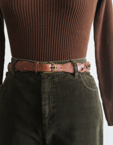 braided honey leather belt